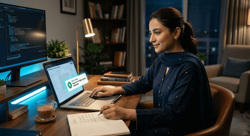 Freelancer using AI tools in Pakistan to earn money online