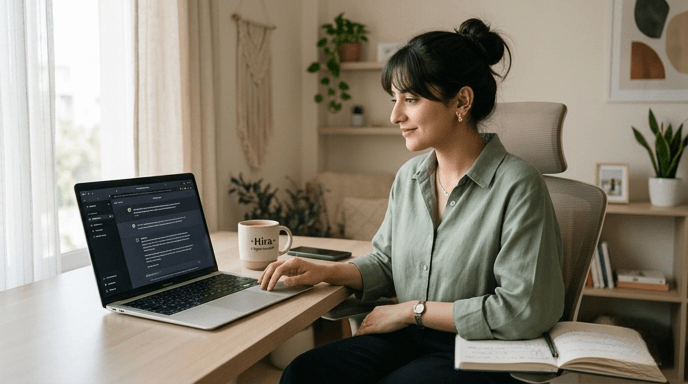 Pakistani female freelancer working on AI tools in modern home office representing AI freelancing success in Pakistan 2026