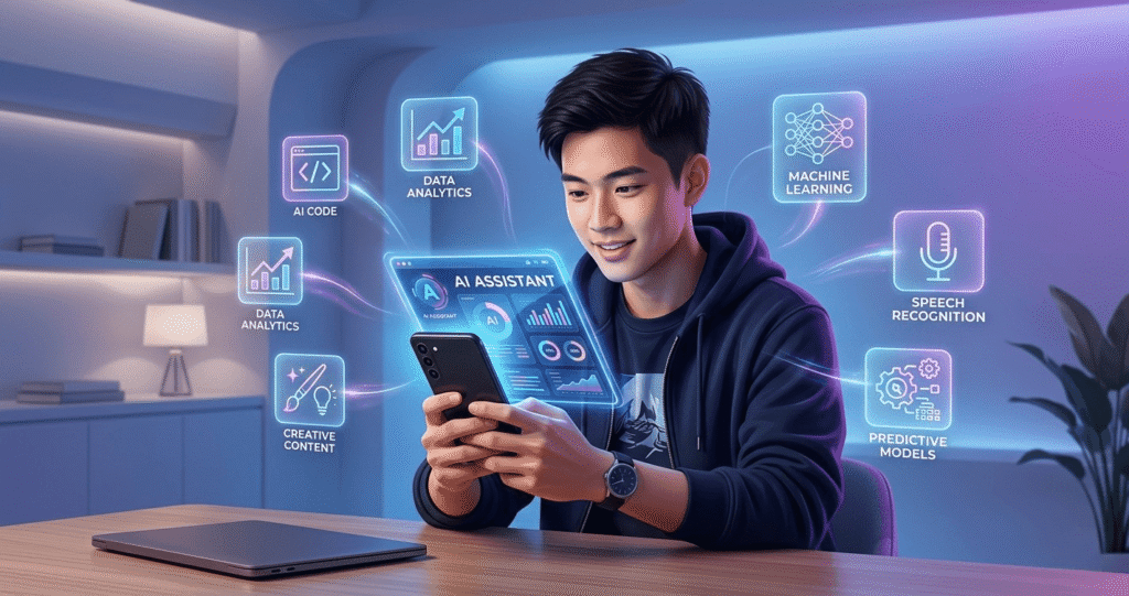 Free AI tools for beginners in Asia 2026 using smartphone