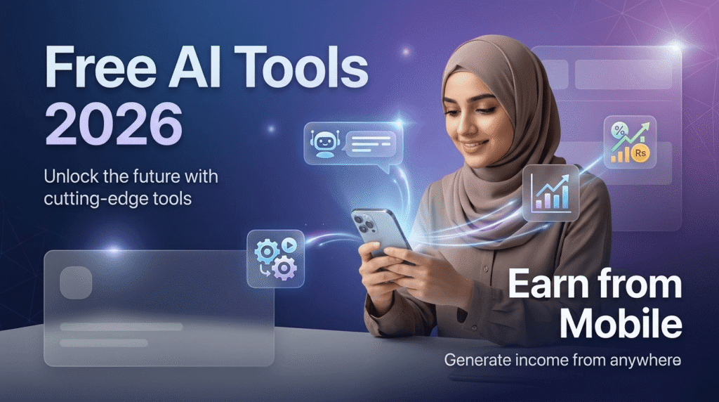 free ai tools pakistan 2026 earn from mobile no investment guide