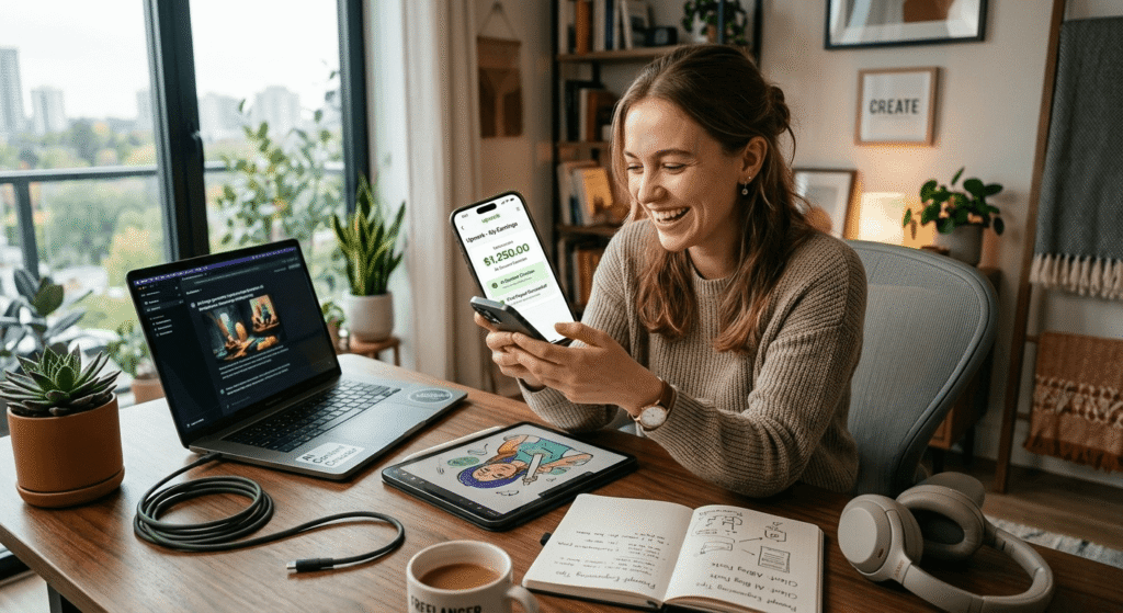 AI freelancing beginner earning online with free AI tools 2026