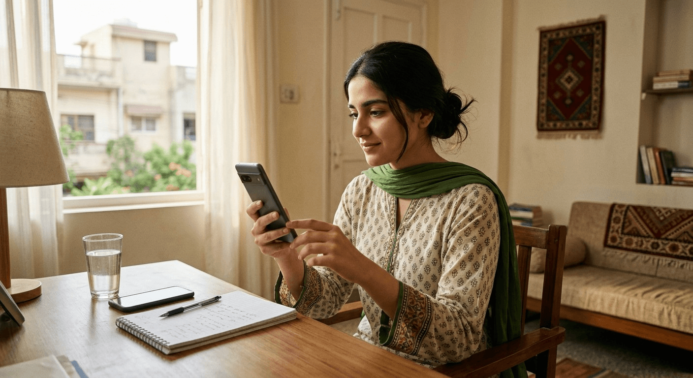 Beginner in Pakistan earning first ₨10,000 online using free AI tools and Fiverr freelancing on smartphone in 2026