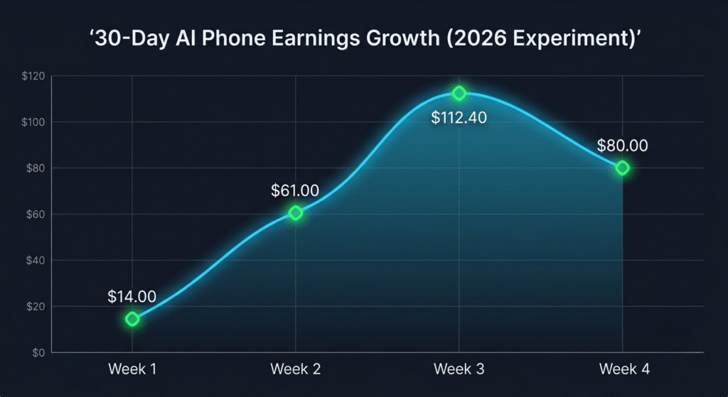 30 day earnings growth graph free AI tools to earn money using phone Fiverr freelancing income chart 2026