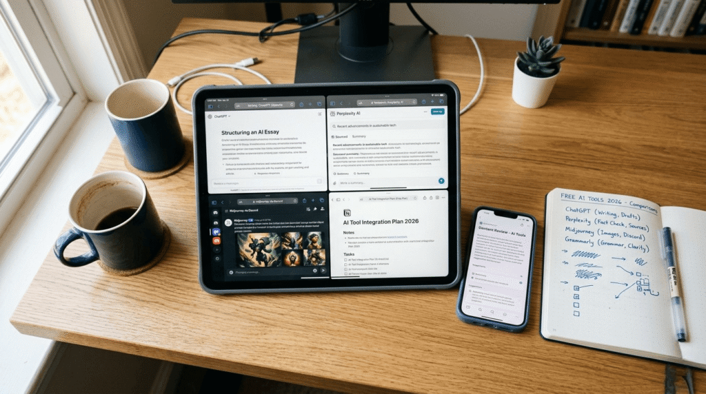 Best free AI tools 2026 comparison on mobile devices without credit card requirements