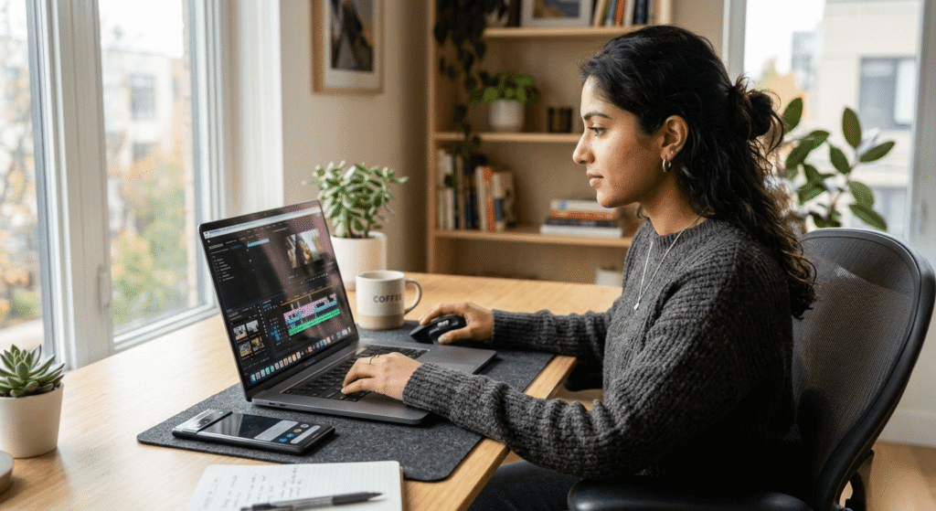 Best free AI video generators without watermark in 2026 — beginner creator using AI video tool on laptop