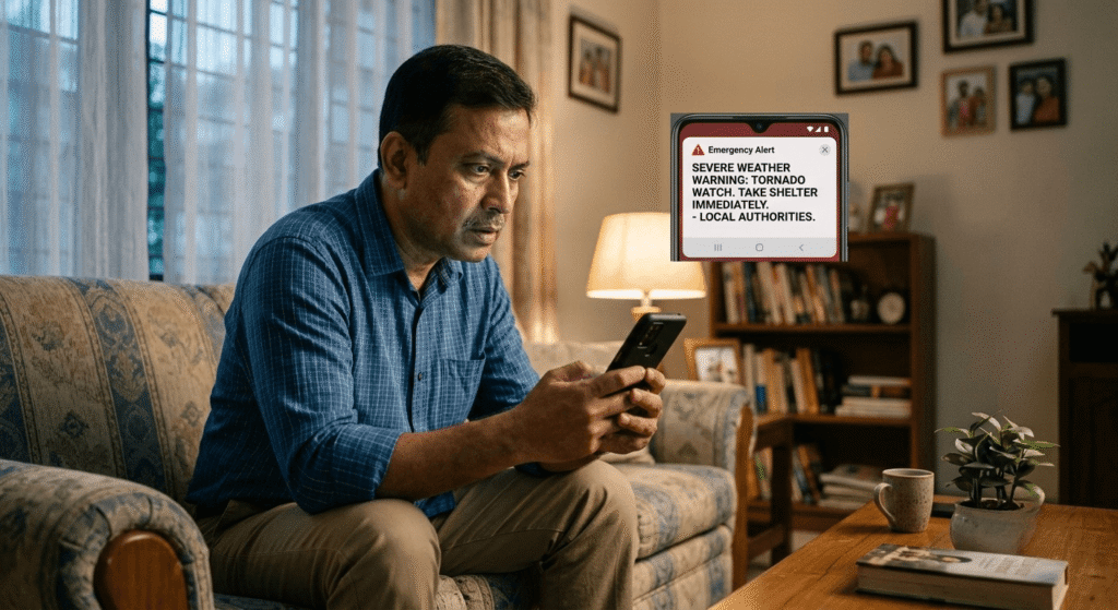 Man reacting to red flags common in AI earning scams in Pakistan on his phone