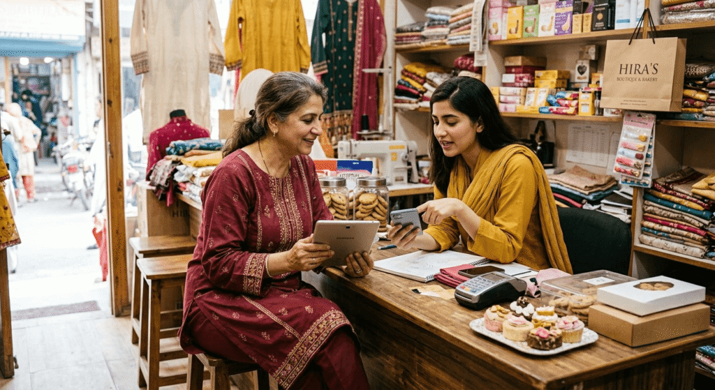 Freelancer helping a local Pakistani business with AI-created social media content