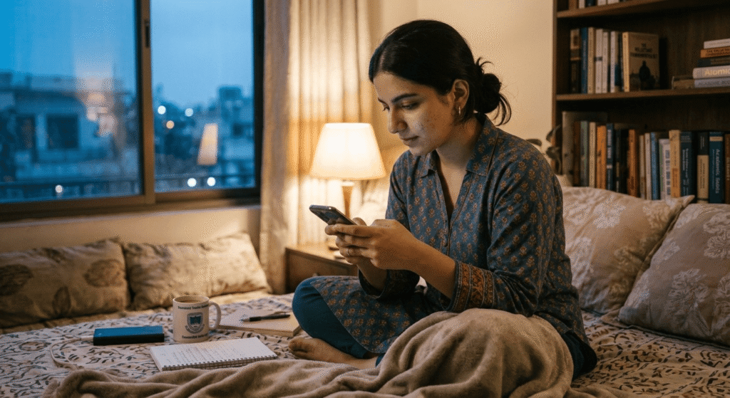 Woman designing graphics on Canva as part of a free AI tool stack for beginners