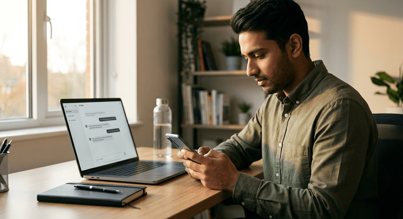 Free AI tools without VPN in Pakistan being tested on a smartphone