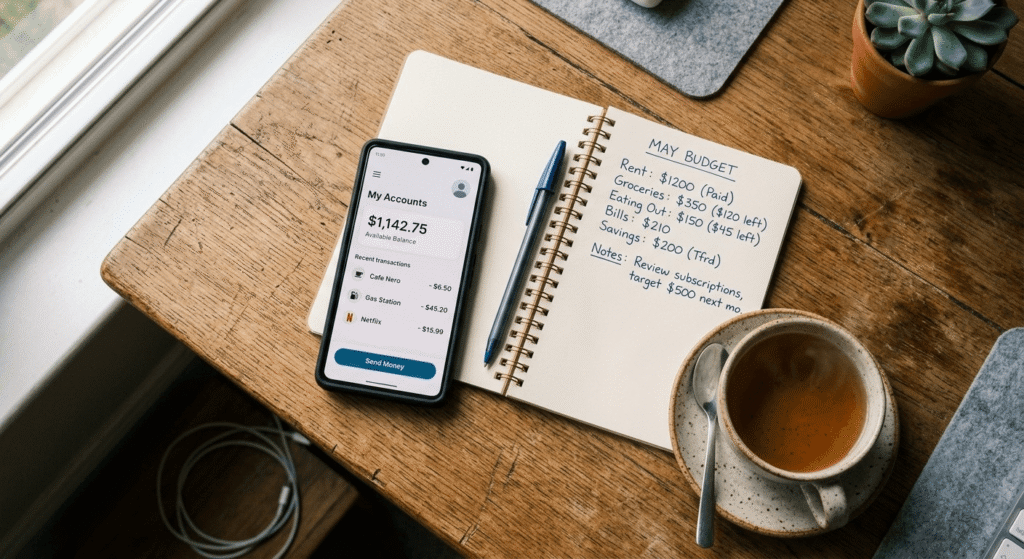 Freelancer checking gig platform on phone while trying to earn money with AI in Pakistan